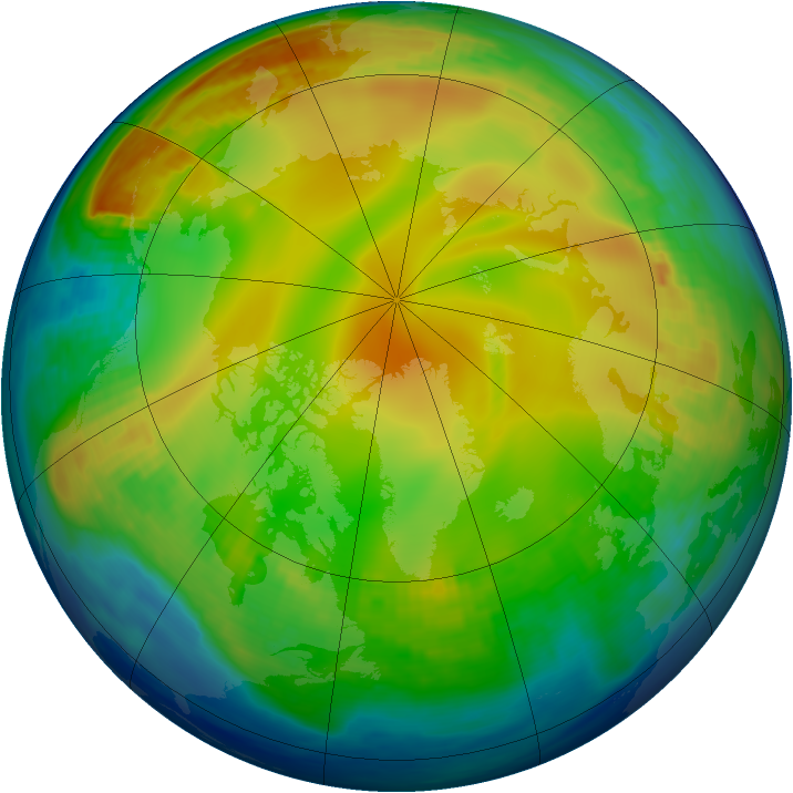 Arctic ozone map for 23 December 1987